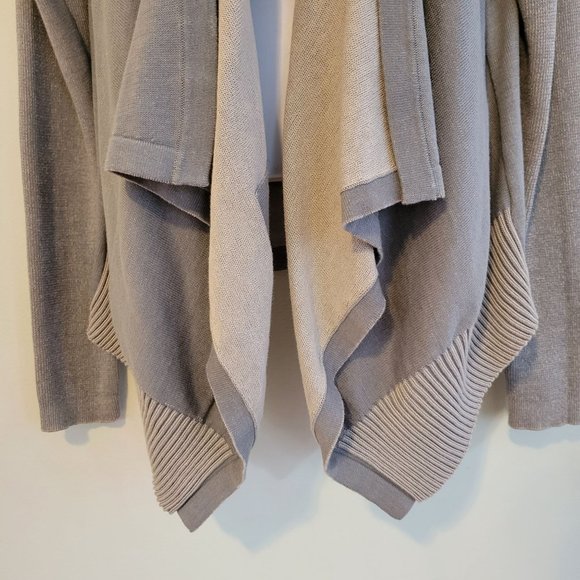 Cabi S 5132 Green Gray Sweater Cardigan Open Front SAGE Cascading Waterfall - Picture 6 of 7